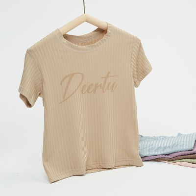 Ensemble de t-shirt parent-enfant en soie de glace couleur unie sans os manteau d'automne