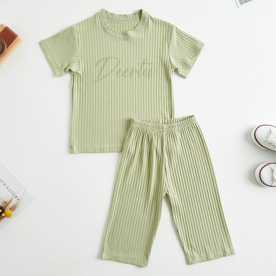 Ensemble de t-shirt parent-enfant en soie de glace couleur unie sans os manteau d'automne