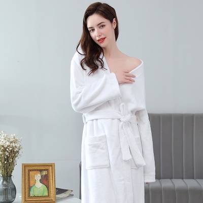Peignoir Kimono en polaire corail absorbant