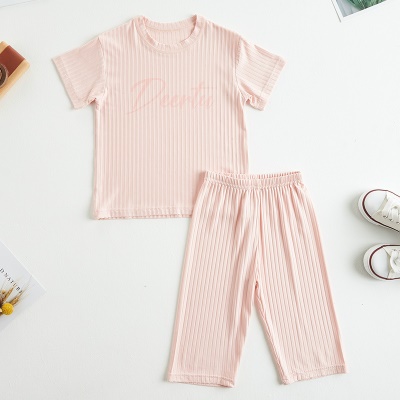 Ensemble de t-shirt parent-enfant en soie de glace couleur unie sans os manteau d'automne