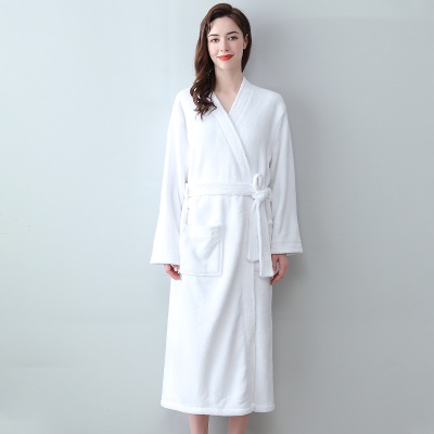 Peignoir Kimono en polaire corail absorbant