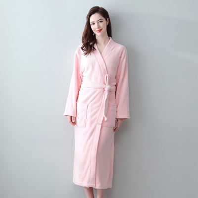 Peignoir Kimono en polaire corail absorbant