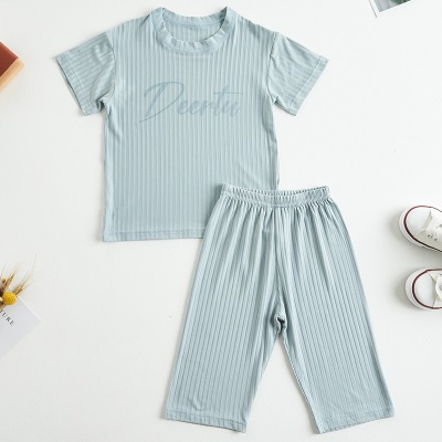 Ensemble de t-shirt parent-enfant en soie de glace couleur unie sans os manteau d'automne