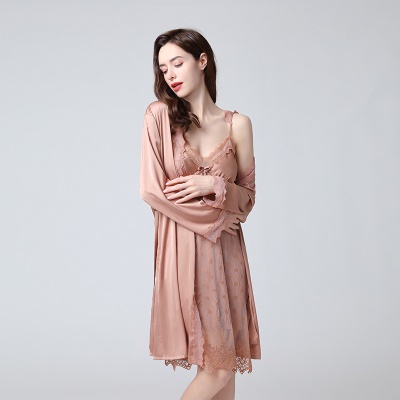 robe de nuit en soie bretelles coussin de poitrine