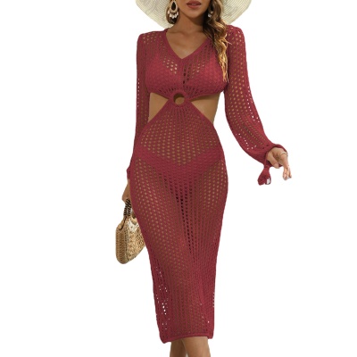 Robe femme sexy ajouré dos nu tissé