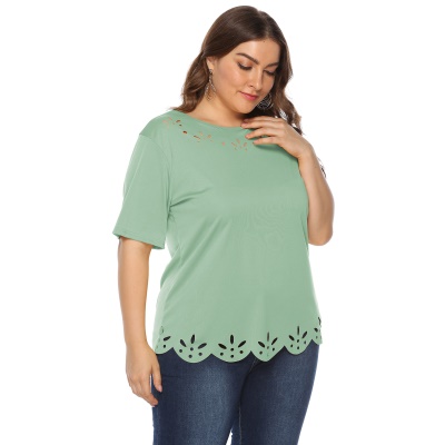 T-shirt décontracté pour femme col rond manches courtes