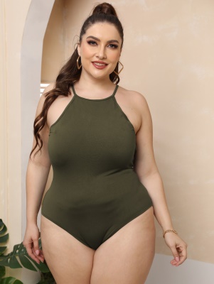 Bandoulière moulante, sous-vêtement, pantalon une-pièce avec boutons sombres