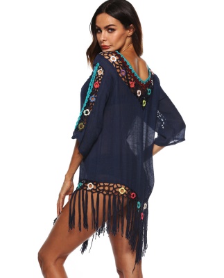 Robe à franges à  manches pour femme
