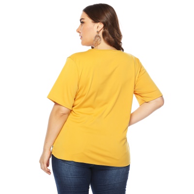 T-shirt décontracté pour femme col rond manches courtes