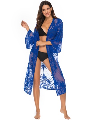 top femme en dentelle tissu cardigan à manches cornes