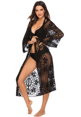 top femme en dentelle tissu cardigan à manches cornes