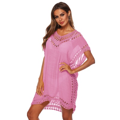 Femme robe main crochet patchwork ajouré ample