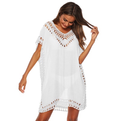 Femme robe main crochet patchwork ajouré ample