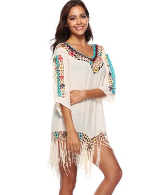 Robe à franges à  manches pour femme