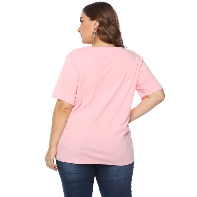 T-shirt décontracté pour femme col rond manches courtes