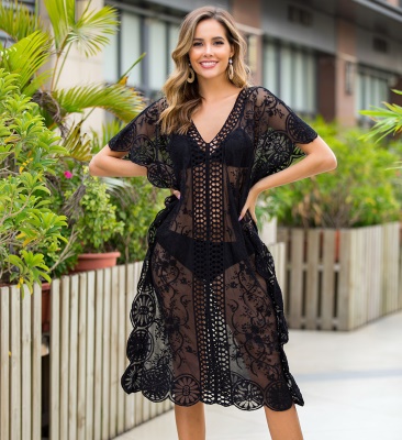 Robe plage  sexy à col V bikini