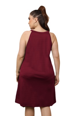 Robe  à bretelles ajourée grande taille pour femmes