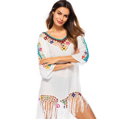 Robe à franges à  manches pour femme