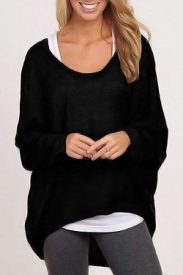 T-shirt irrégulier à manches longues  pour femmes
