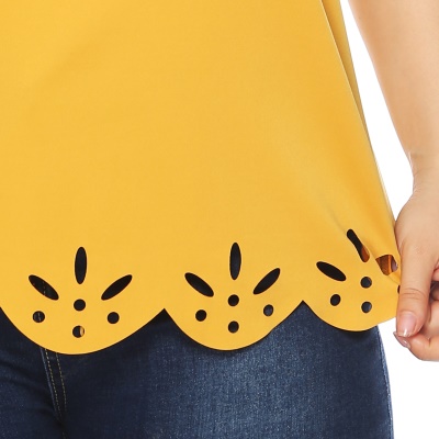 T-shirt décontracté pour femme col rond manches courtes
