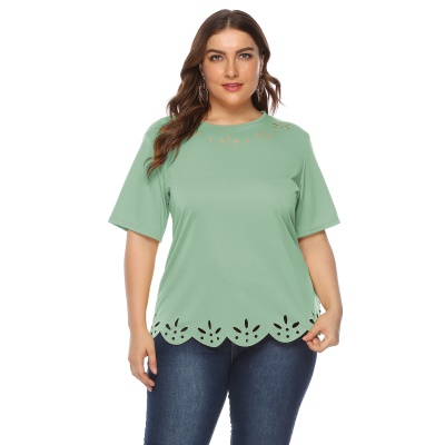 T-shirt décontracté pour femme col rond manches courtes