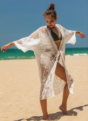 Top à Col V  en dentelle pour plage  Bikini