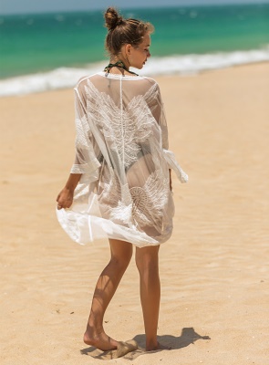 Top à Col V  en dentelle pour plage  Bikini