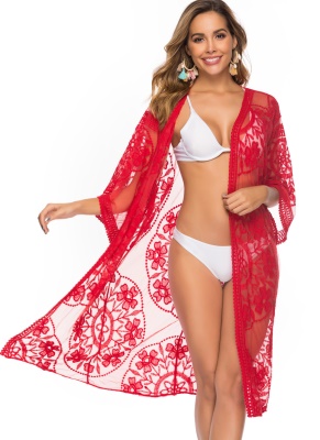top femme en dentelle tissu cardigan à manches cornes