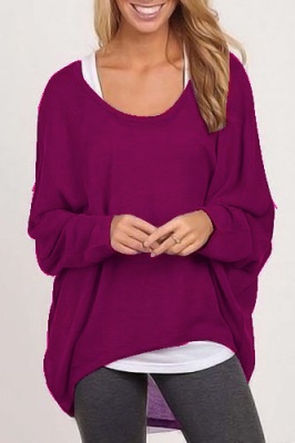 T-shirt irrégulier à manches longues  pour femmes