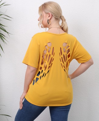 Top femme avec ailes creuses et fleurs brûlées