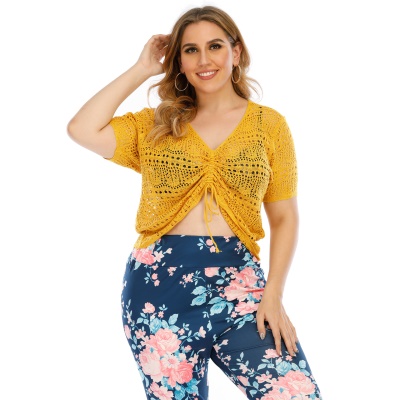 Top femme réglable cordon col V