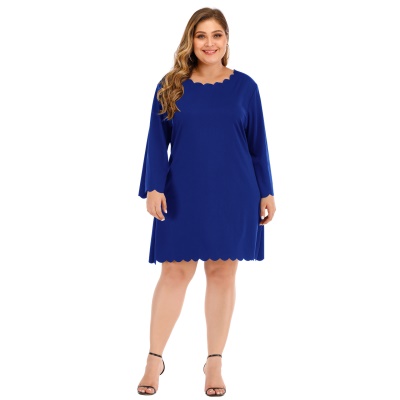 Robe femme avec bord ondulé ample droit tissu Goni
