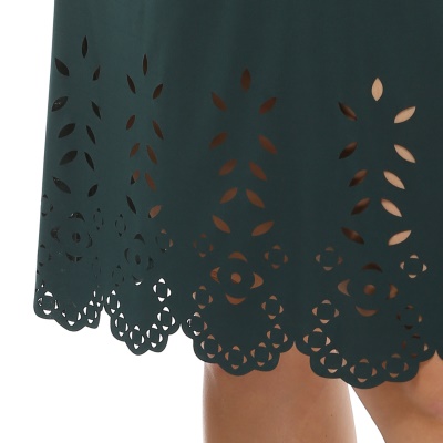 Robe femme fleur ajourée 7 points manches droites