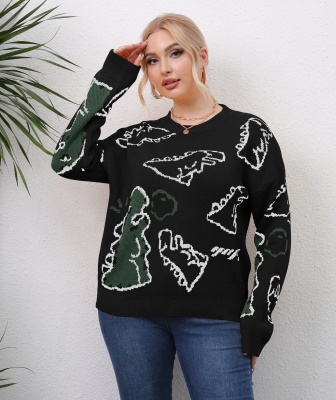 Top femme tissé imprimé dinosaure lâche