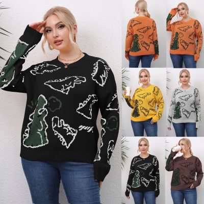 Top femme tissé imprimé dinosaure lâche