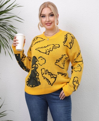 Top femme tissé imprimé dinosaure lâche