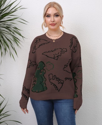 Top femme tissé imprimé dinosaure lâche