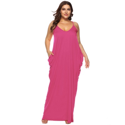 Robe à double poche Robe longue avec bretelles