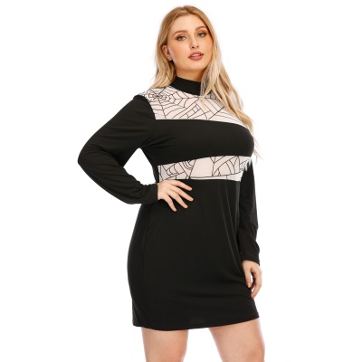 Robe longue boule avec hanches et demi-col haut