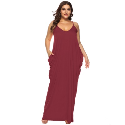 Robe à double poche Robe longue avec bretelles