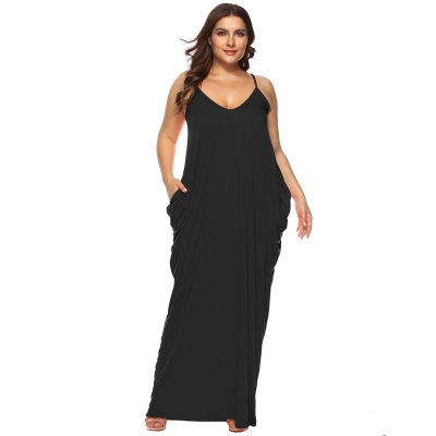 Robe à double poche Robe longue avec bretelles