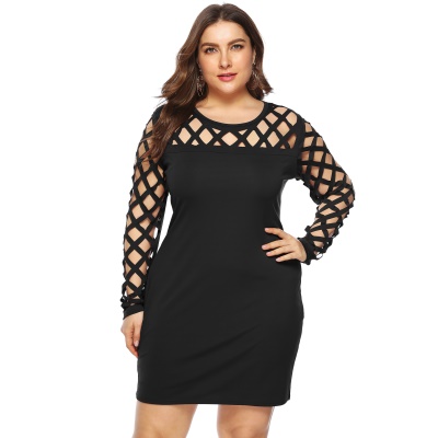 Robe à manches longues, coupe slim et hanches