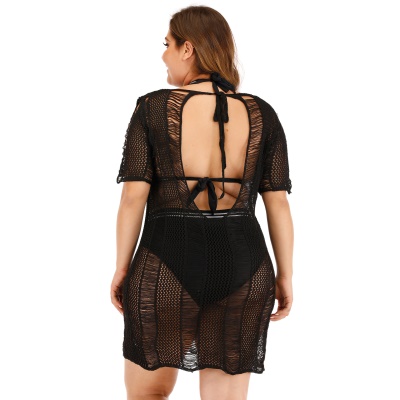 Robe femme ajouré dos nu bandoulière