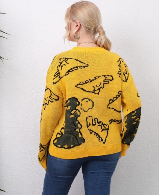 Top femme tissé imprimé dinosaure lâche