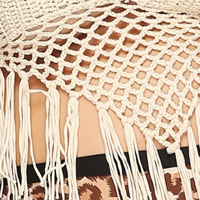 top femme patchwork franges creux cou suspendu