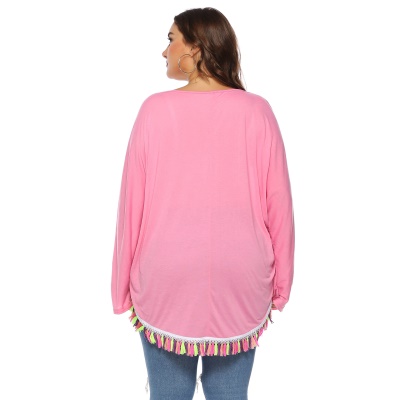 Tops femme grande taille avec des franges colorées