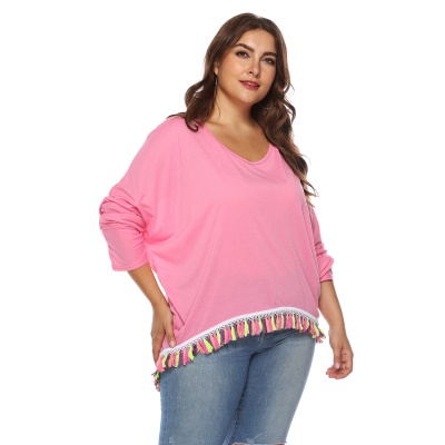 Tops femme grande taille avec des franges colorées