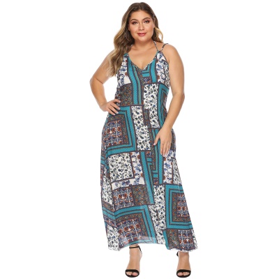 Robe femme imprimé bandoulière dos nu