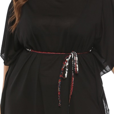 Robe à bretelles grande taille manches chauve-souris