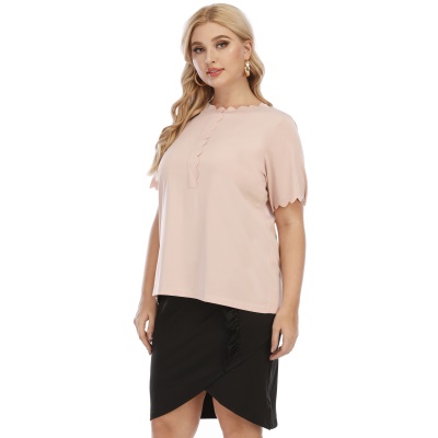 T shirt femme avec bord de manches irrégulières